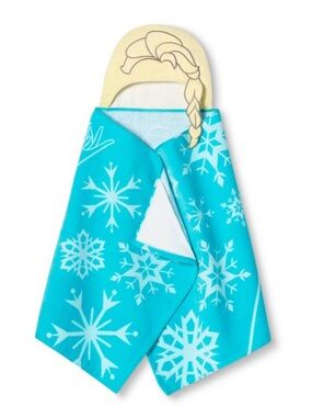 Disney Elsa Hooded Kids Towel in Turquoise with White Snowflakes